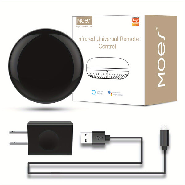 MOES WiFi Smart IR Remote Controller Smart Home Infrared Universal Remote Blaster, One for All Control AC TV DVD CD AUD SAT etc, Compatible with Alexa and Google Assistant, No Hub Required