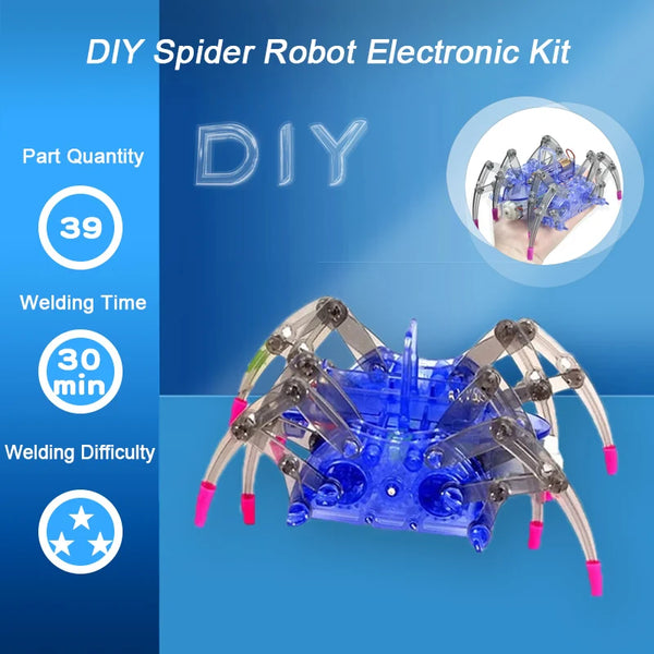 DIY Electronic Welding Kit Hot New Product Electric Toy Spider Robot Kit Christmas Halloween Birthday Gift For Kids