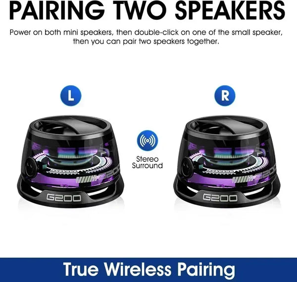 Portable Bluetooth Speaker G200 RGB Lighting Magnetic Speaker BT5.3 Mini Sound Box 7 Hours Playback Phone Holder