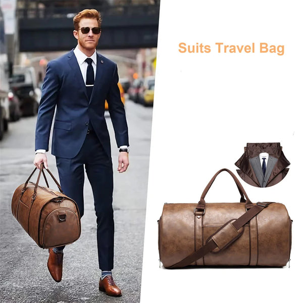 Men's Business Suits Travel Bag Flight Luggage Waterproof Mens Suit Bags with Shoe Compartment Carrying Garment Bag for Trip