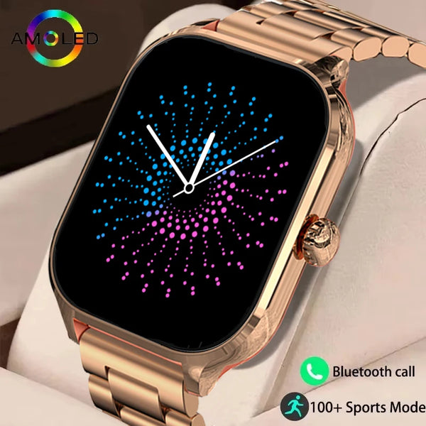 2025 New Smart Watch 2.01 inch AMOLED Screen Always Display Time Heart Rate BT Call Fashion trends men Women Couple Smartwatch