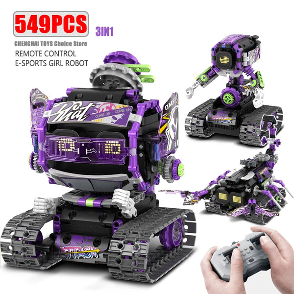 Technical Intelligent 3-in-1 Robot APP Remote Control Bricks Building Blocks Programming Toys For Kids Boys Gift Educational Set