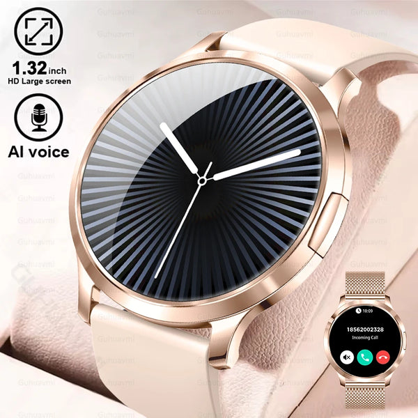 2025 New Smart Watch For Women Gift 1.32 Inch Full Touch Screen Sports Fitness Watches Bluetooth Calls Digital Smartwatch Ladies