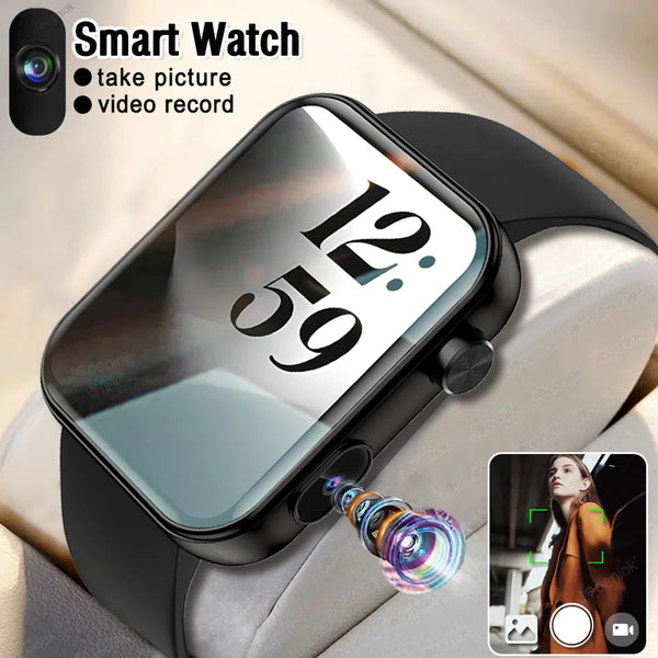 New Smart Watch Women Men Camera Take Photo Record Video Heart rate Sports Fitness Waterproof Bluetooth Call For Android iOS
