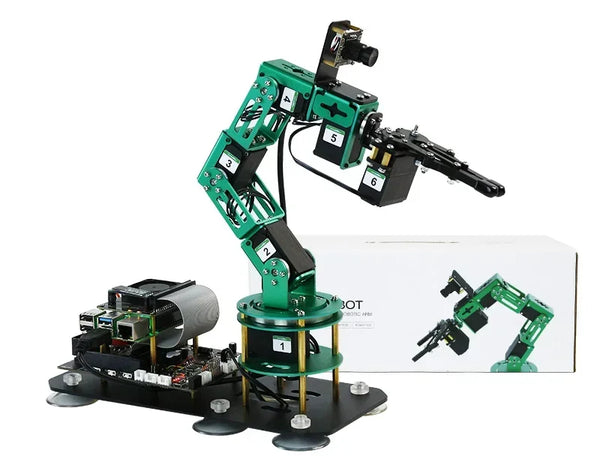 Raspberry Pi 5 AI Vision Robotic Arm And came 2 In 1 Kit With Recognition, Tracking And Grabbing Actions For AI Training