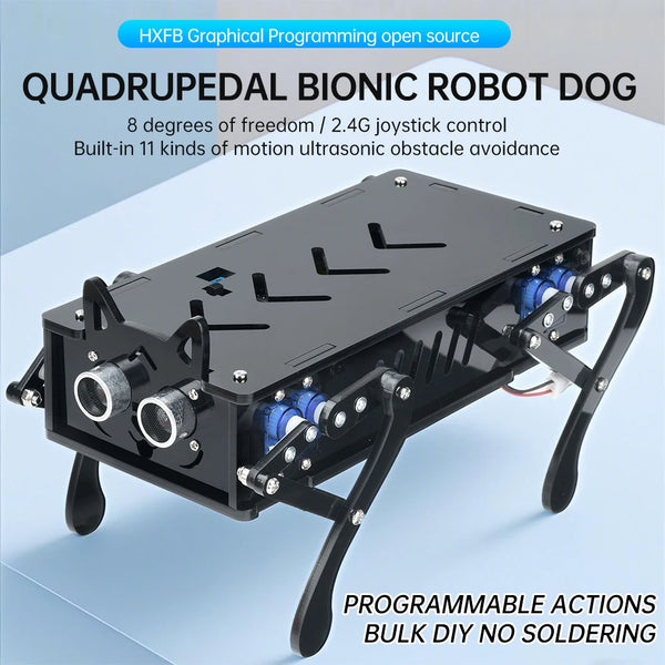 Four Legged Bionic Mechanical Dog Intelligent Programming Development Robot Remote Control Machine Dog Electronic Pet DIY Kit