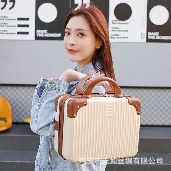 Makeup Case14 inch Mini Travel Suitcase Cosmetic Box Hand Luggage Organizer Small Boarding Case