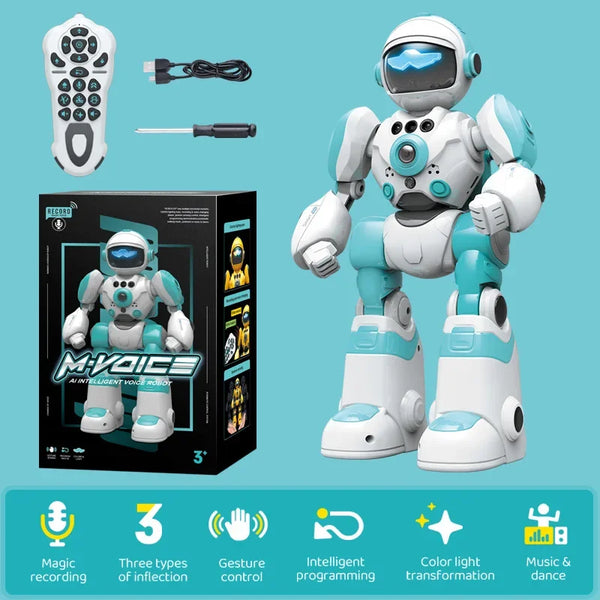 RC Robot Kids Intelligent Voice Gesture Control Programming Music Dancing Toys Recording Electric Robot Toy Children Gift