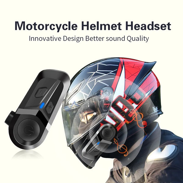 Smartgoor Motorcycle Helmet Headset Bluetooth 5.3 Headphones Wireless Motor Headset Bike Earphone Handsfree Stereo Earbud