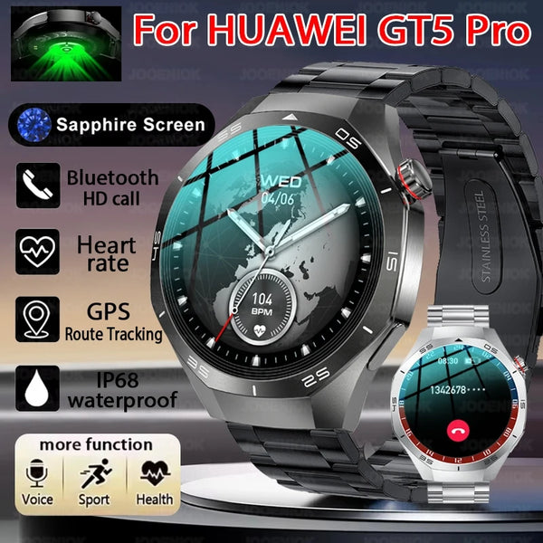 2025 New Smart Watch Men GT5 PRO 360*360 HD Display Heart Rate Custom Dial Sport Fitness Waterproof Bluetooth Call Smartwatch
