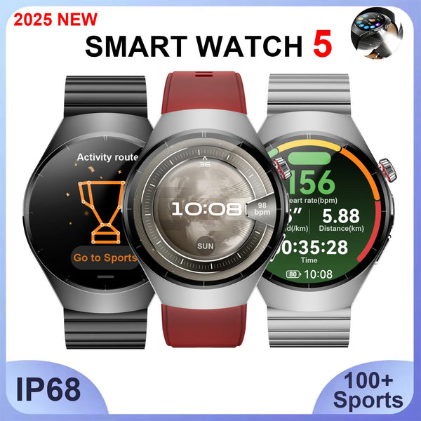 2025 NEW Watch 5 Smartwatch For Android IOS  AMOLED Screen New  Bluetooth Call Smart Watch Men Sport Smartwatch IP68 waterproof