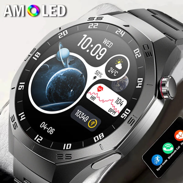 2025 New S5 Pro Smart Watch Men Watches 360*360 AMOLED HD Screen Bluetooth Call GPS Trajectory NFC Heart Rate Compass SmartWatch