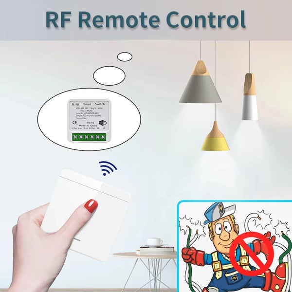 Tuya Smart WiFi Switch RF 433MHz Wireless Light Switch Smart Life APP Voice Control Work With Alexa Google Home Alice