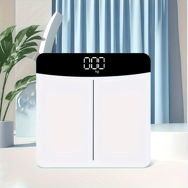 Smart home scale for weight measurement, digital bathroom scale, easy-to-read LED display, beautiful pattern for home decoration, with temperature display, maximum load accurate to 0.1 LBS 400 LBS/180 kg, (without battery)