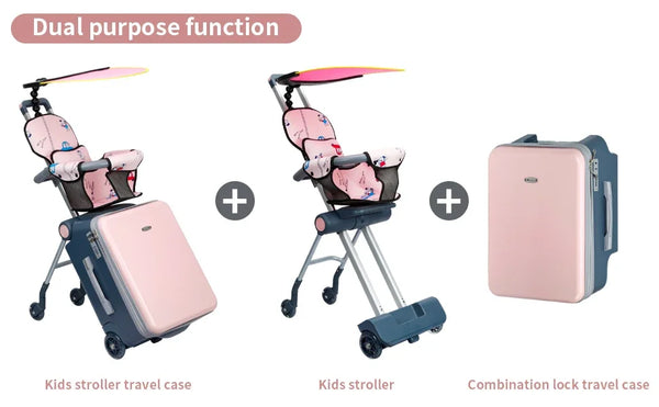 Travel in Style with Large Suitcases Featuring Child Seat Design and Spinner Wheels, 20 inch Expandable Rolling Luggage