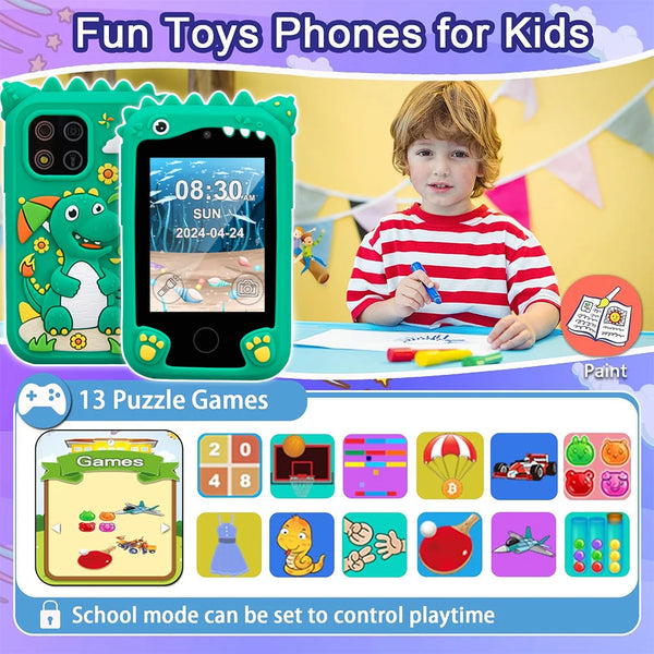 AMORUS Children Smart Phone Toy 2.8 inch Touchscreen Digital Camera Toys for Boys Girl Toys Music Player Christmas Birthday Gift